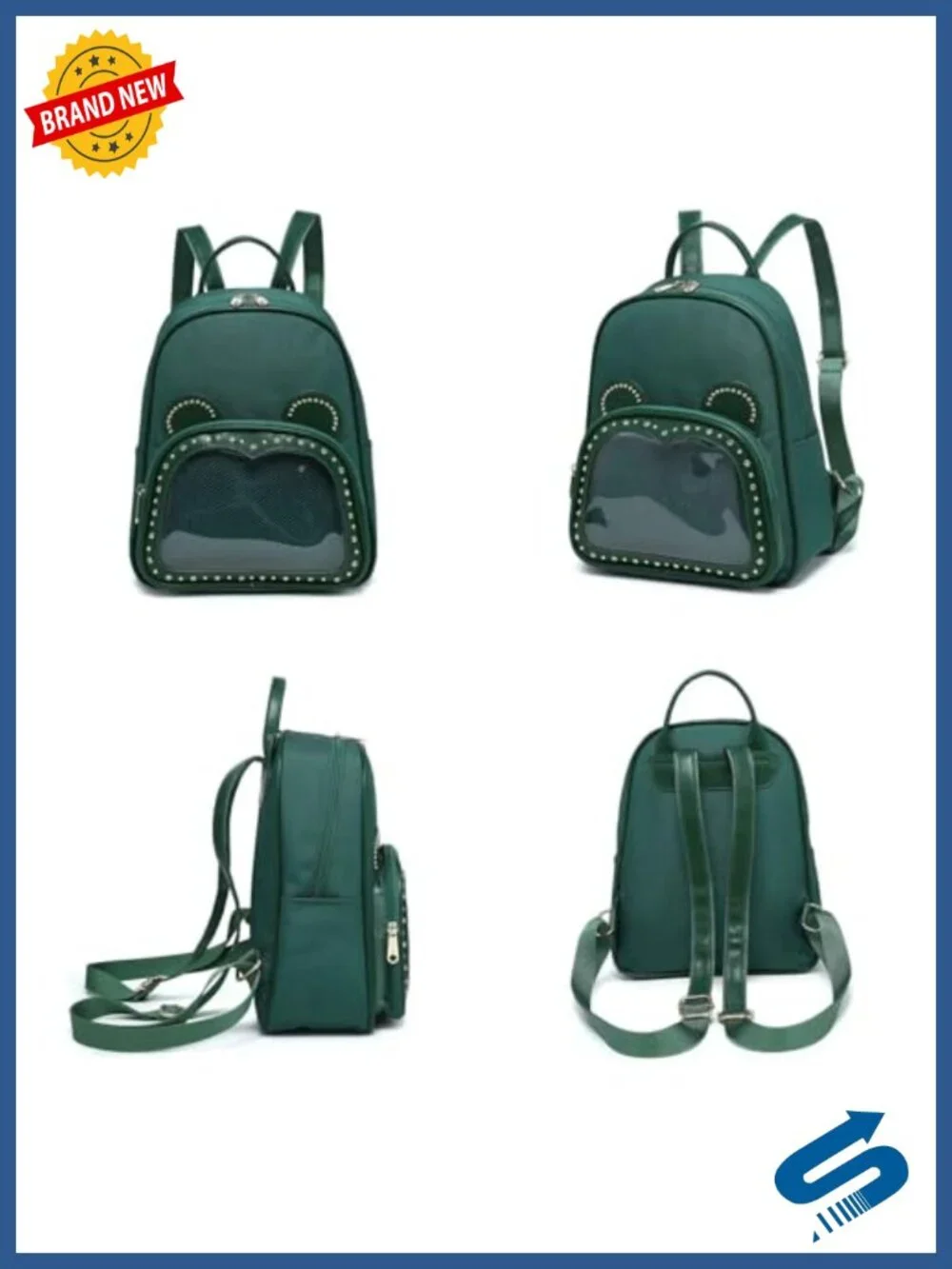 Kawaii Ita Backpack Purse with Clear Display Window - Anime Enamel Pin Bag